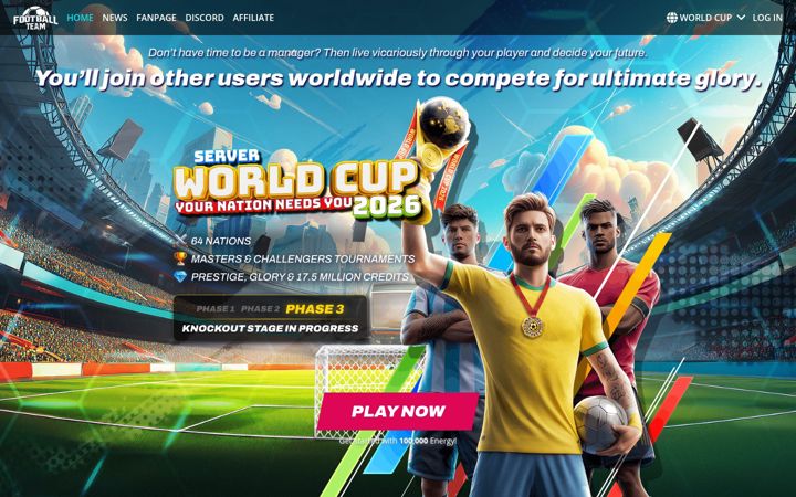 Screenshot of footballteamgame.com