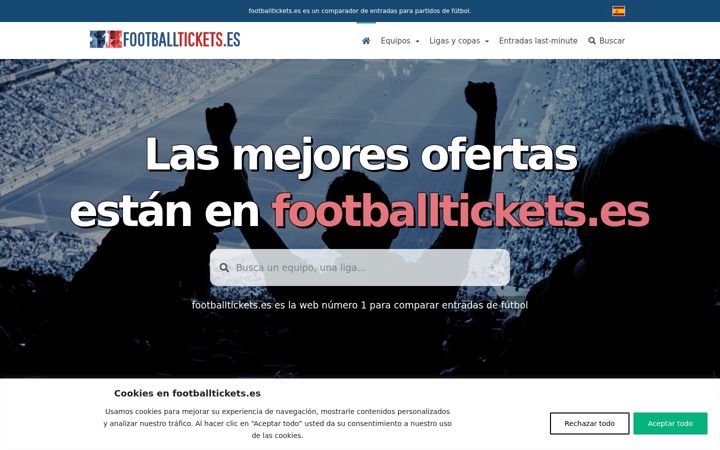 Snímek obrazovky footballtickets.es