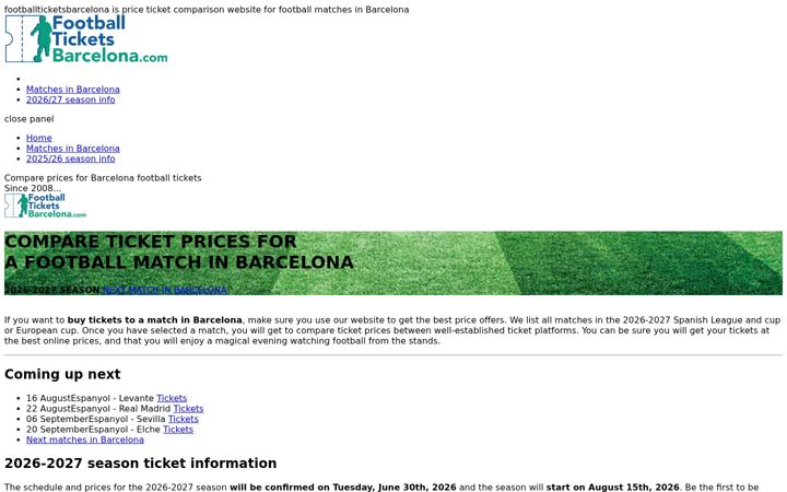 Screenshot of footballticketsbarcelona.com