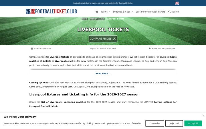 Screenshot of footballticketsliverpool.com