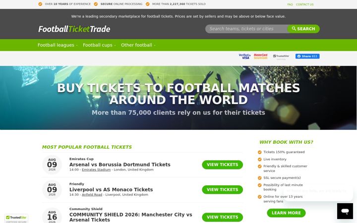Screenshot of footballtickettrade.com