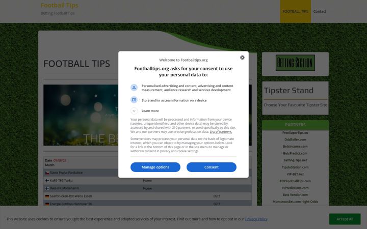 Screenshot of footballtips.org