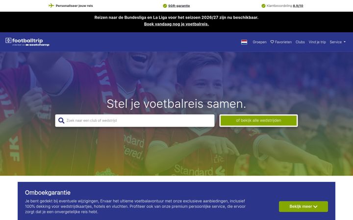 Screenshot di footballtrip.be