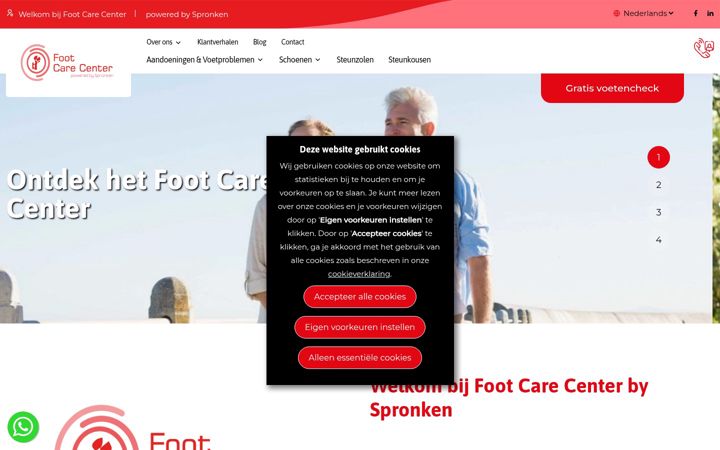 Screenshot of footcarebyspronken.com