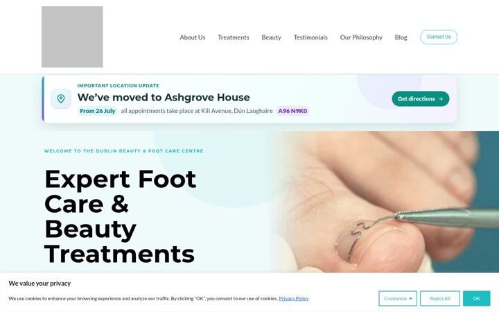 Screenshot of footcarecentre.ie
