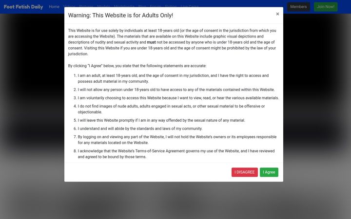 Screenshot of footfetishdaily.com