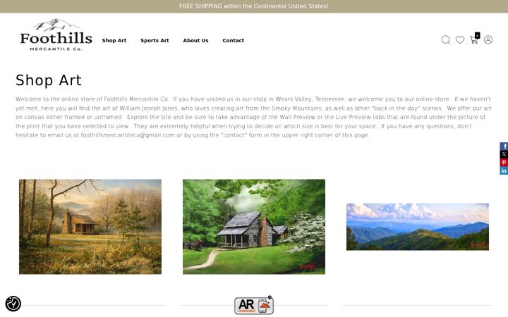 Screenshot of foothillsmercantile.com