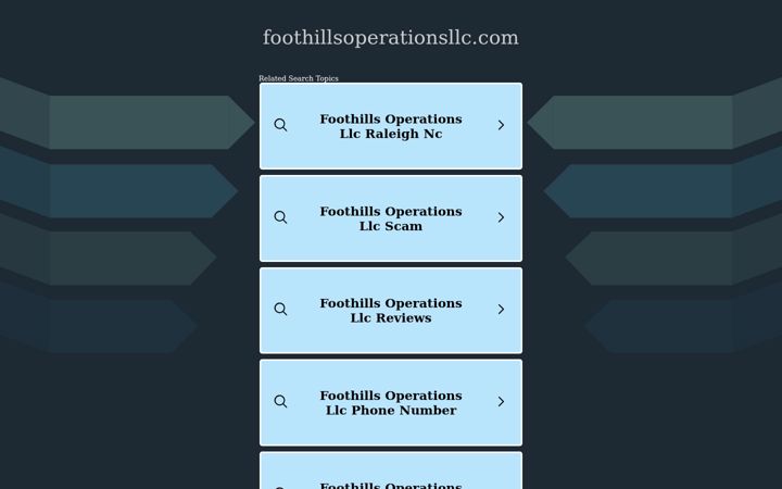 Screenshot of foothillsoperationsllc.com