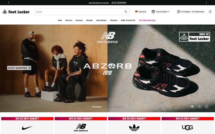 Screenshot of footlocker.de