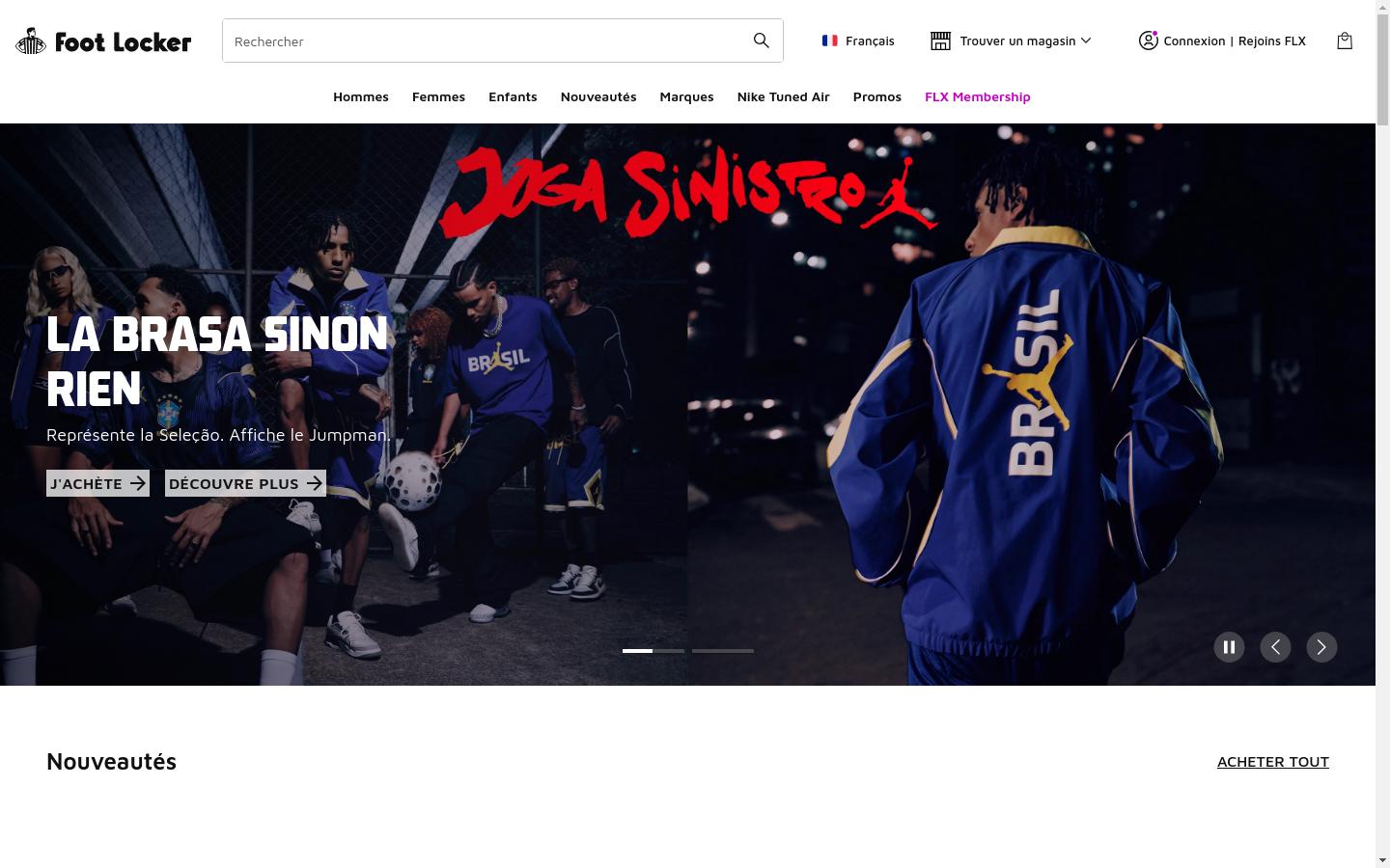 Screenshot of footlocker.fr