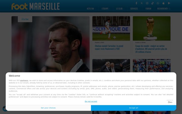 Screenshot of footmarseille.com