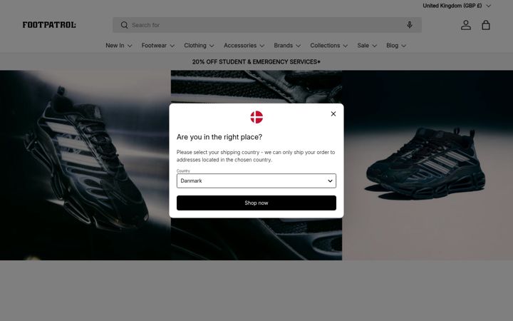 Screenshot stránky footpatrol.com