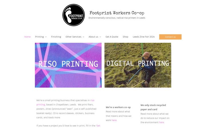 Screenshot ta' footprinters.co.uk