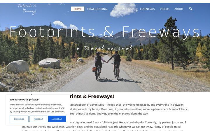 Screenshot of footprintsandfreeways.com