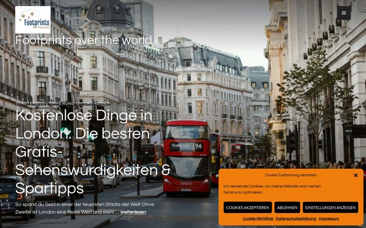 Screenshot of footprintsovertheworld.com