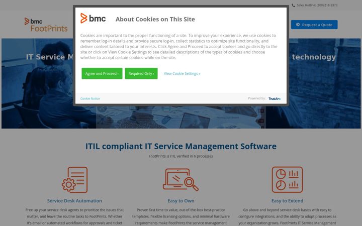 Screenshot of footprintsservicedesk.com