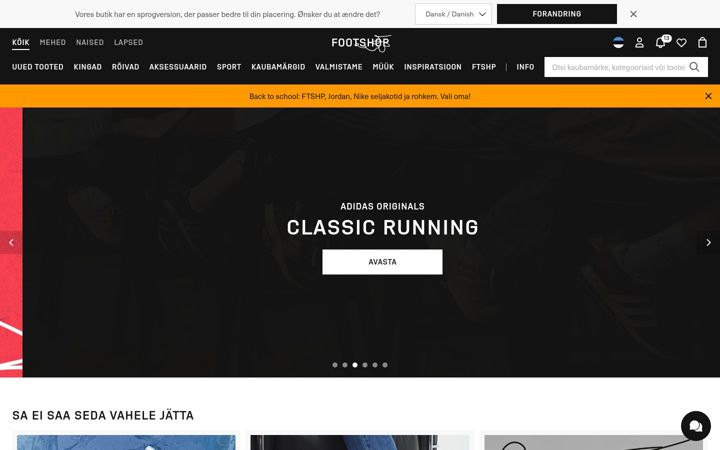 Screenshot of footshop.ee