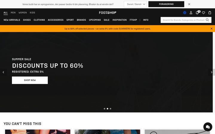 Screenshot von footshop.eu