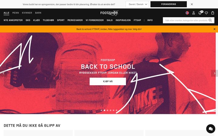 Screenshot of footshop.no