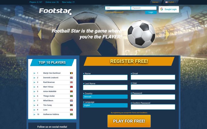 Screenshot of footstar.org