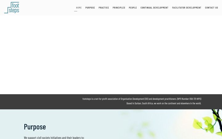 Ekrano kopija footsteps.org.za
