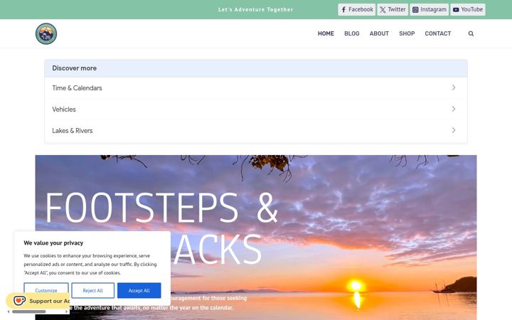 Screenshot of footstepstyretracks.com