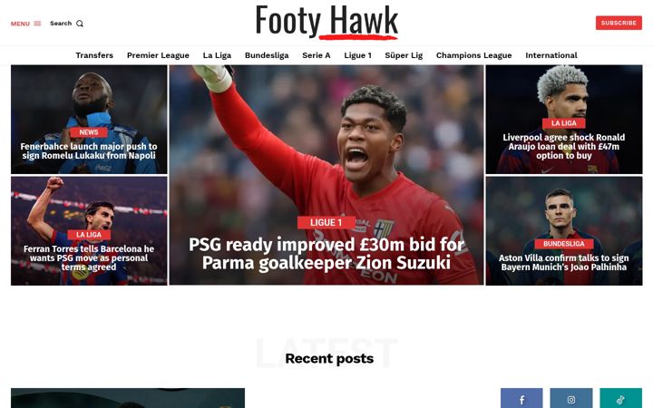Screenshot of footyhawk.com