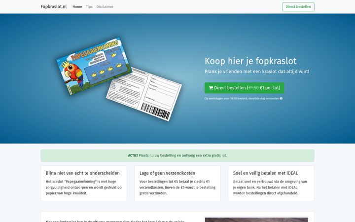 Screenshot of fopkraslot.nl