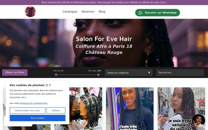 Screenshot of for-eve-hair.fr