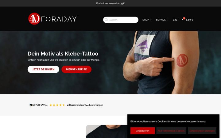 Captură de ecran a foraday.de