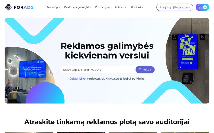 Snímek obrazovky forads.lt