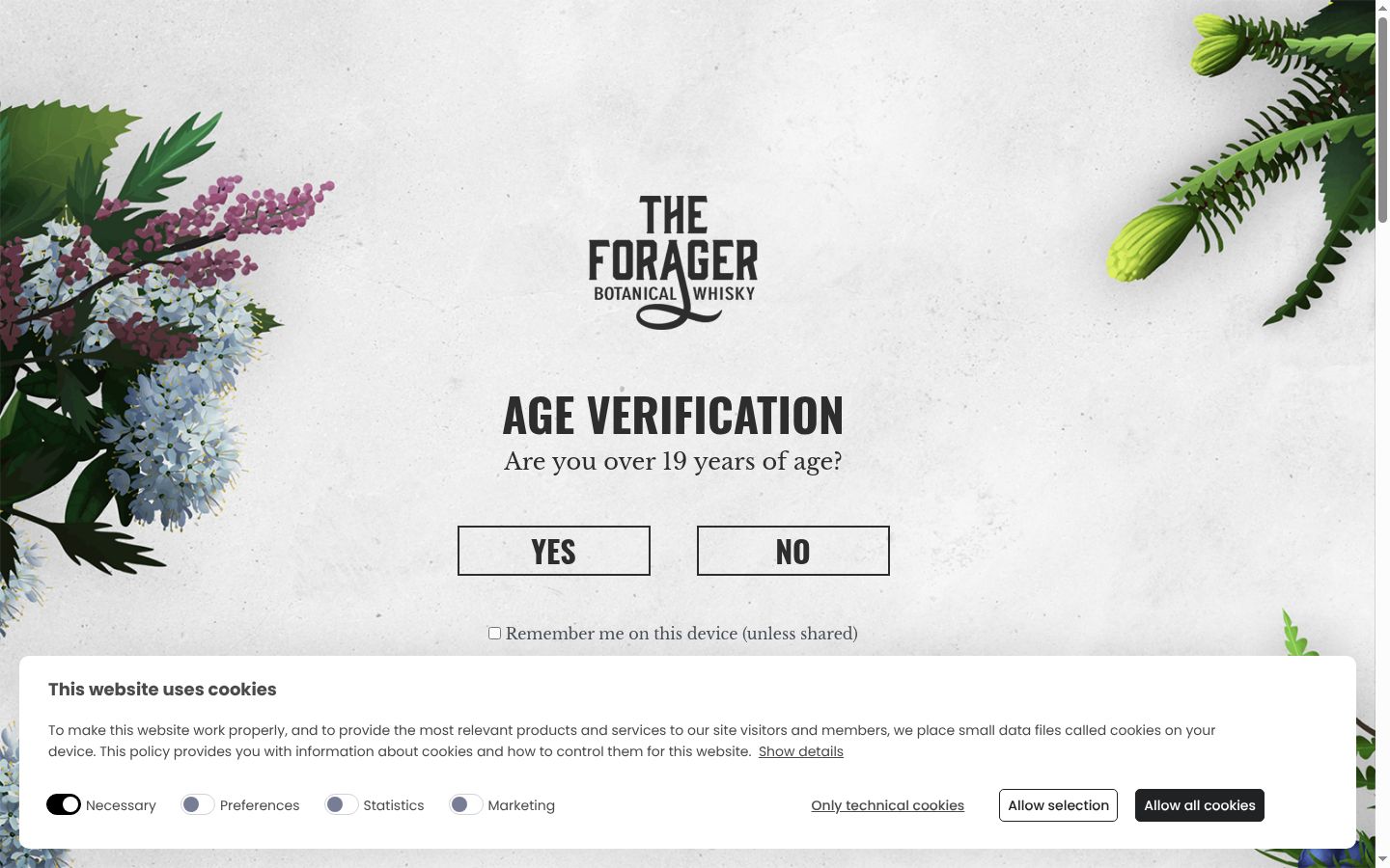 Screenshot of the consent banner shown before any interaction