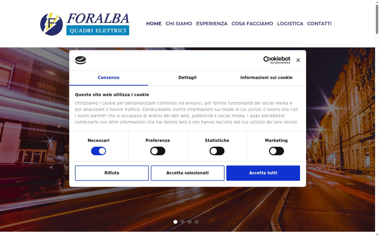 Captura de ecrã do banner de consentimento apresentado antes de qualquer interação