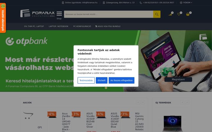 Screenshot of foramax.hu