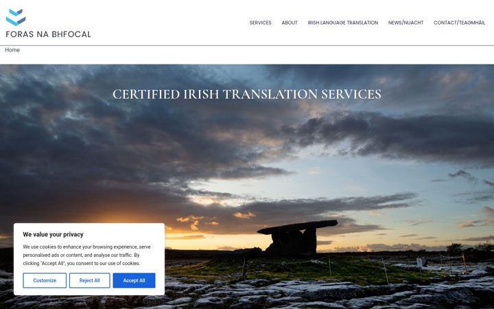 Screenshot of forasnabhfocal.ie
