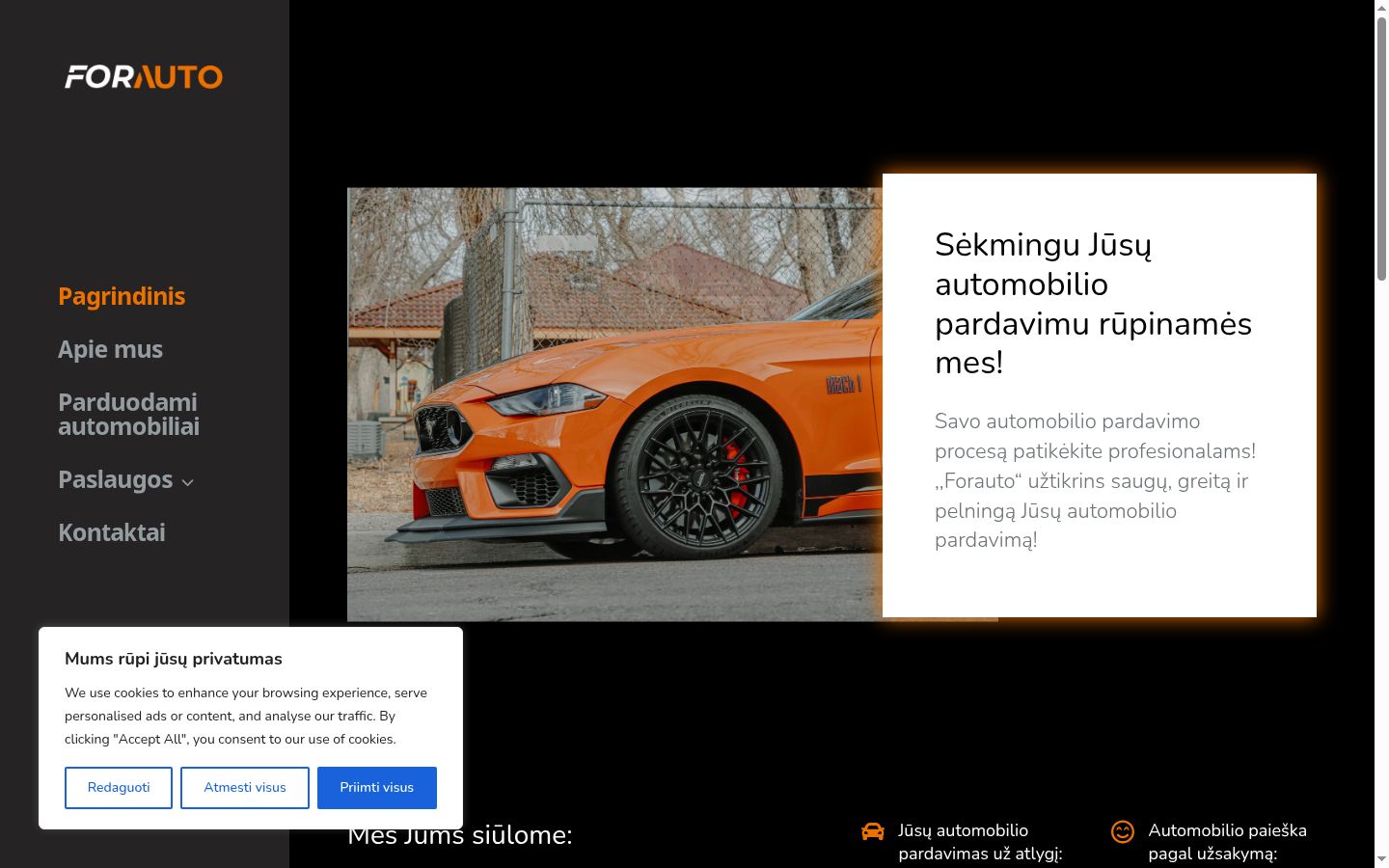 Snímek obrazovky baneru souhlasu zobrazeného před jakoukoli interakcí