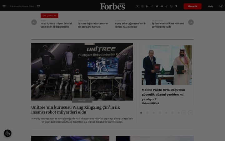 Captură de ecran a forbes.com.tr