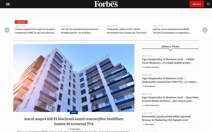 Screenshot of forbes.ro
