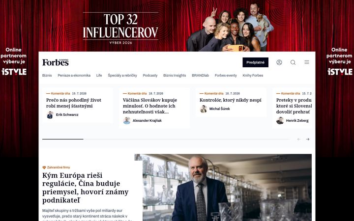 Screenshot of forbes.sk
