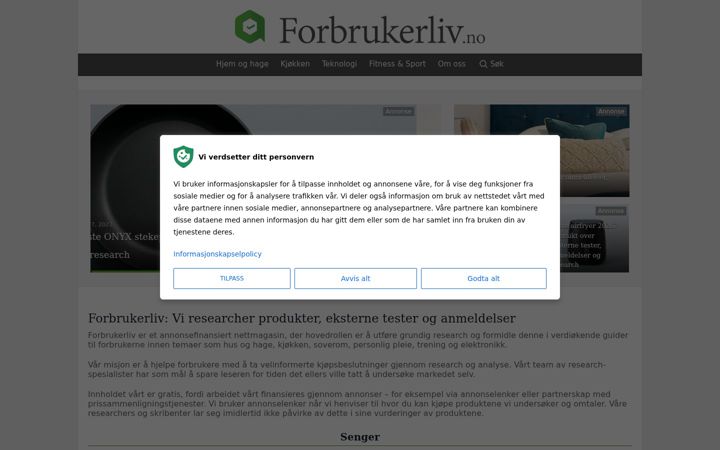 Screenshot of forbrukerliv.no