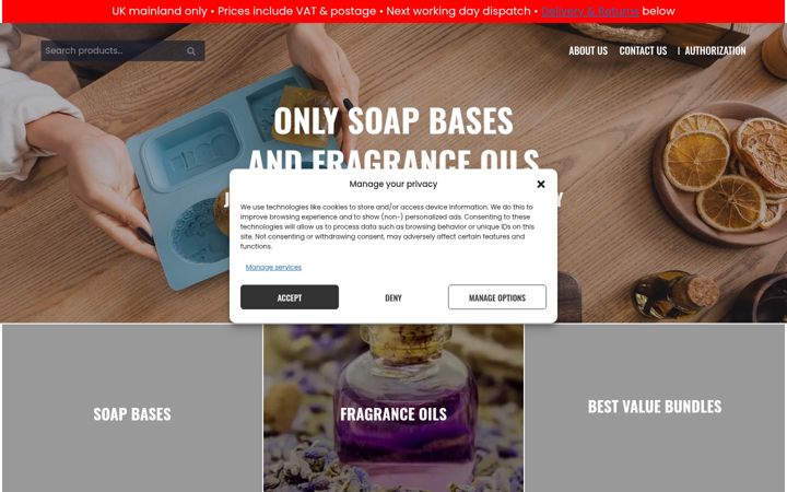 Skærmbillede af forburysoap.co.uk