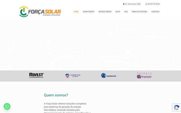 Skärmbild av forcasolar.com.br