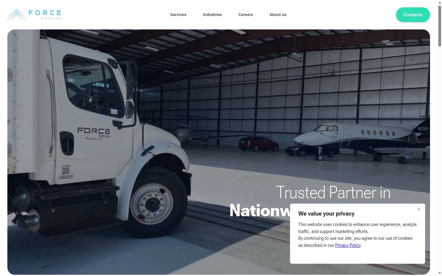 Screenshot of the consent banner shown before any interaction