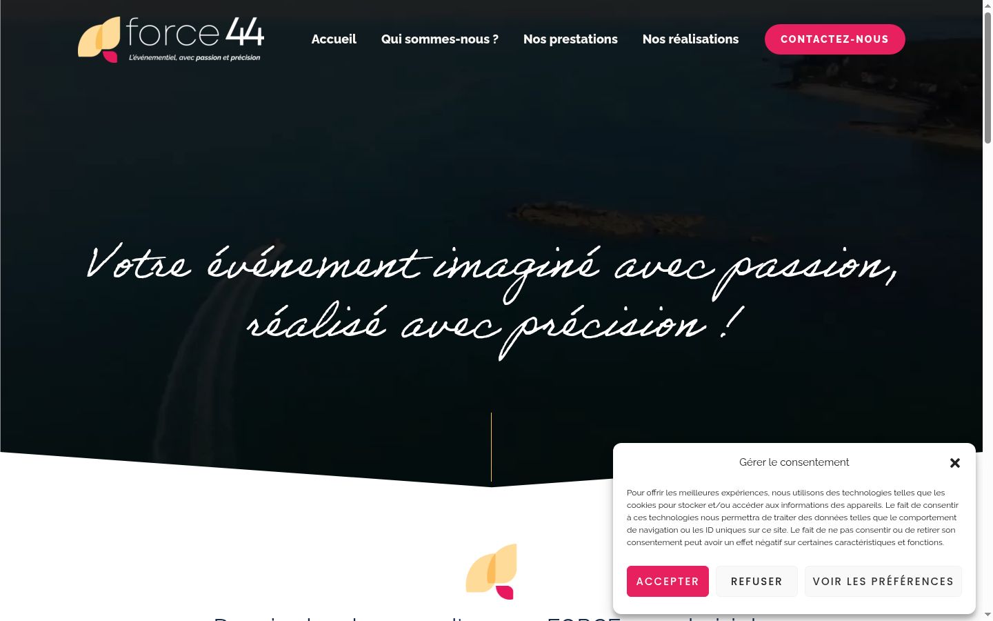 Screenshot of the consent banner shown before any interaction