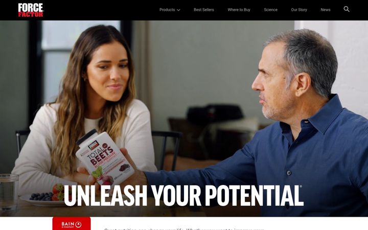 Screenshot of forcefactor.com