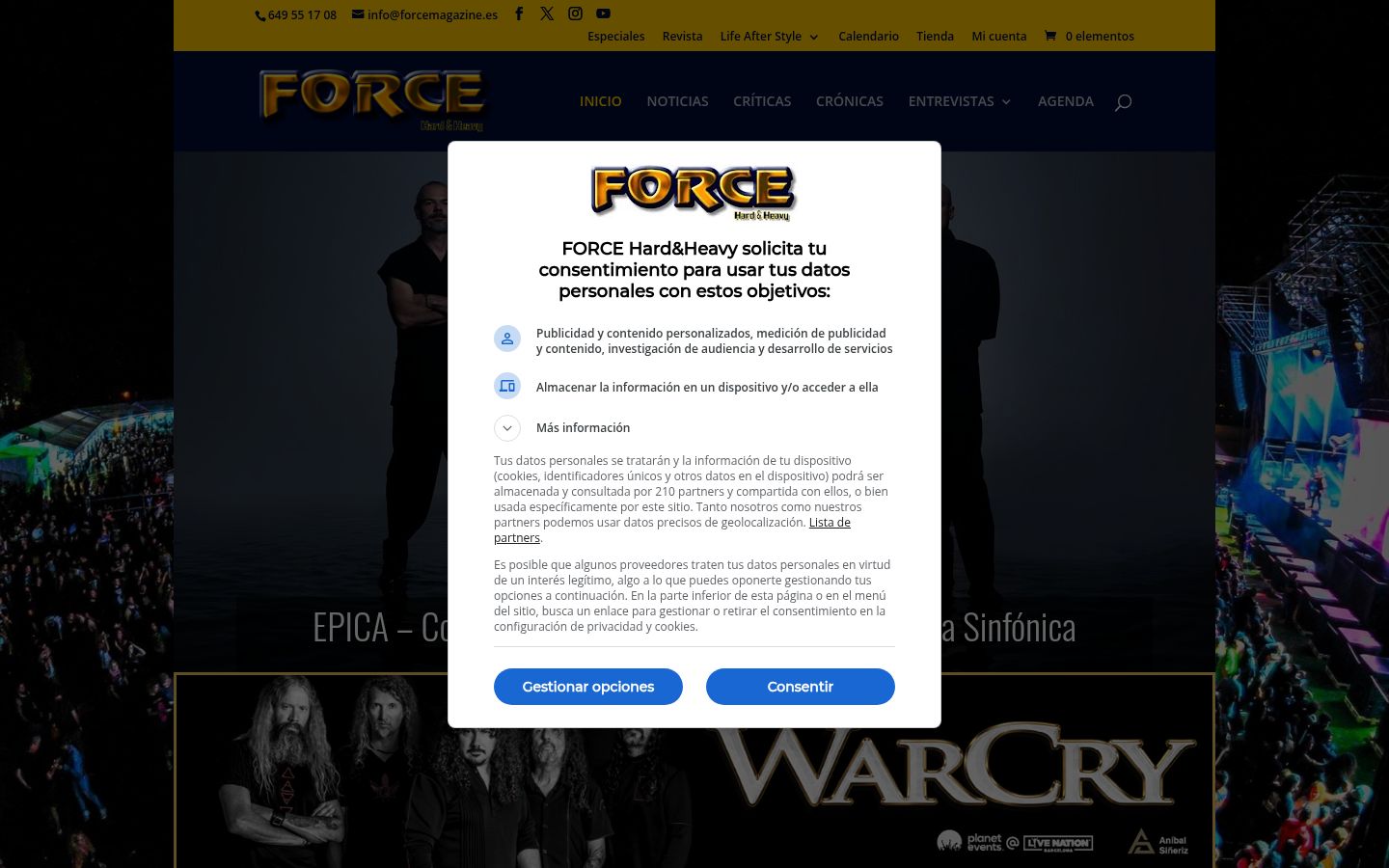 Screenshot des Einwilligungsbanners vor jeglicher Interaktion