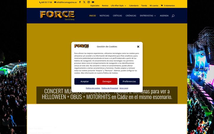 Screenshot ta' forcemagazine.es