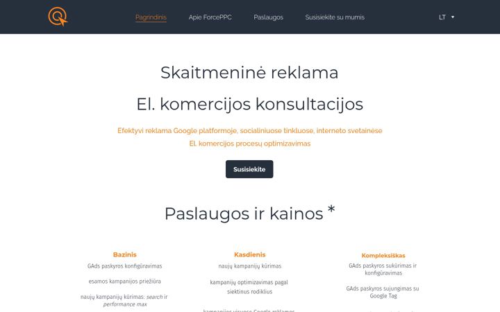 Snímek obrazovky forceppc.lt