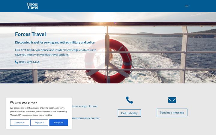 Screenshot of forcestravel.com