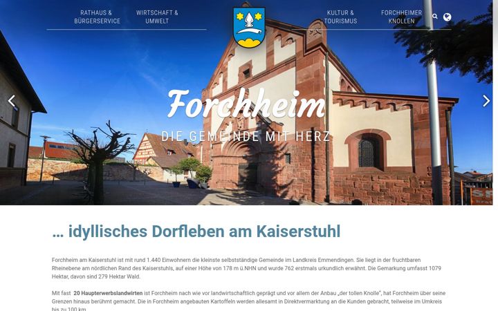 Posnetek zaslona forchheim-am-kaiserstuhl.de